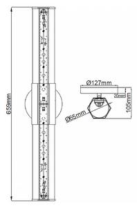 Quintiesse Applique LED per il bagno Facet Dual, cromo, a 2 luci, larghezza 66 cm