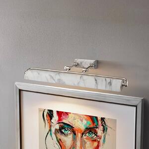 Elstead Applique Winchfield, larghezza 70 cm, bianco marmorizzato/nickel