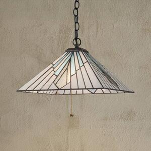 Elstead Lampada a sospensione Alderley, stile Tiffany, bronzo, interruttore a strappo