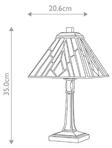 Elstead Lampada da tavolo Alderley, 20 cm x 20 cm, stile Tiffany, bronzo