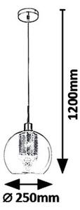 Rabalux 6495 Lampada a sospensione 1 spot Philana, E27, oro, globo rotondo, moderno, ø250mm