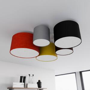 Lindby Laurenz plafoniera 5 luci 93cm rosso-giallo