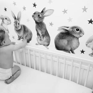 Adesivo da parete - Coniglietti per la camera dei bambini