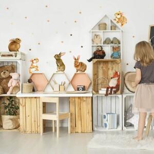 INSPIO-Adesivo in tessuto - Adesivo da parete - Coniglietti per la camera dei bambini