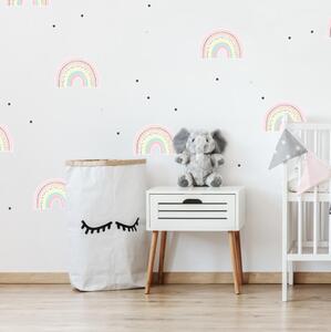INSPIO-Adesivo in tessuto - Arcobaleni in colori pastello con punti - adesivi da parete per ragazze