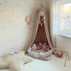 Adesivi INSPIO in tessuto - Cuori beige per la camera dei bambini