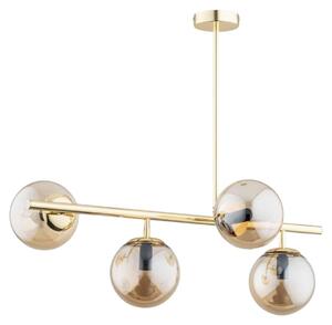 Lampada a sospensione LUNGO oro-ambra 4xE14x40W in vetro, dimensioni: 65x75,5x38,5 cm, IP20 Alfa