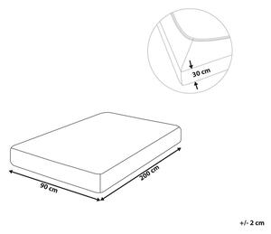 Lenzuolo con angoli cotone bianco 90 x 200 cm con bordi elastici modello classico a tinta unita camera da letto classica Beliani