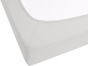 Lenzuolo con angoli cotone grigio chiaro 90 x 200 cm con bordi elastici modello classico a tinta unita camera da letto classica Beliani