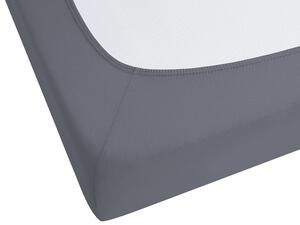 Lenzuolo con angoli cotone grigio scuro 90 x 200 cm con bordi elastici modello classico a tinta unita camera da letto classica Beliani
