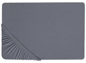 Lenzuolo con angoli cotone grigio scuro 90 x 200 cm con bordi elastici modello classico a tinta unita camera da letto classica Beliani