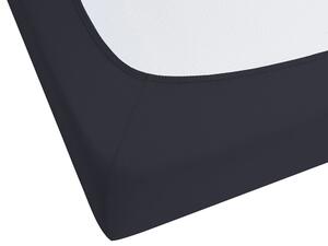 Lenzuolo con angoli cotone nero 90 x 200 cm con bordi elastici modello classico a tinta unita camera da letto classica Beliani
