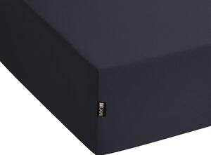 Lenzuolo con angoli cotone nero 90 x 200 cm con bordi elastici modello classico a tinta unita camera da letto classica Beliani