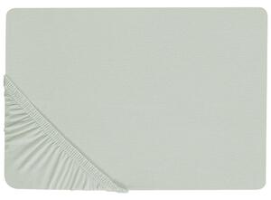 Lenzuolo con angoli cotone verde chiaro 90 x 200 cm con bordi elastici modello classico a tinta unita camera da letto classica Beliani