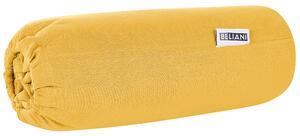Lenzuolo con angoli cotone giallo senape 90 x 200 cm con bordi elastici modello classico a tinta unita camera da letto classica Beliani