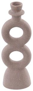 Candeliere ceramica beige 23 cm portacandele di design di forma curva decorazione accessori Beliani