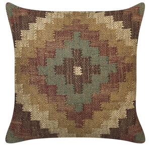Cuscino in iuta in stile etnico multicolore 45 x 45 cm soggiorno camera da letto orientale Beliani