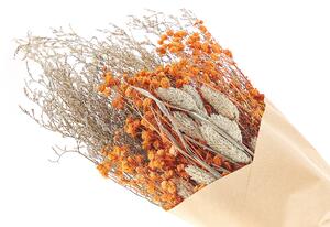 Mazzo di fiori secchi decorativi di colore arancione 65 cm e avvolti in carta decorativa Beliani