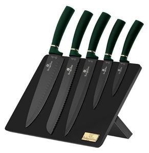 BerlingerHaus - Set coltelli in acciaio inox 6 pz verde/nero con supporto magnetico
