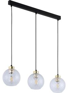 Lampadario su cavo DEVON 3xE27/15W/230V nero/trasparente