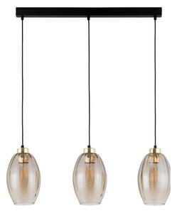 Lampadario con cavo SEBO 3xE27/15W/230V nero/beige fumé