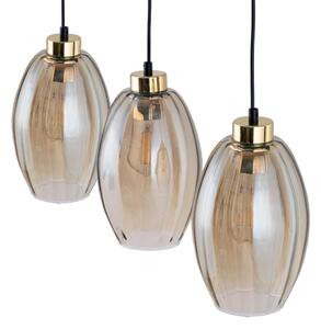 Lampadario LED a sospensione su cavo SEBO 3xE27/15W/230V nero/beige fumoso
