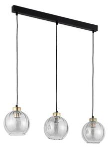 Lampadario a sospensione su cavo DEVI 3xE27/15W/230V nero/fumé