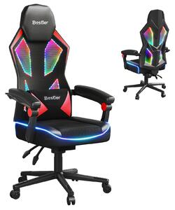 Sedia da ufficio ergonomica, sedia da scrivania, sedia da gaming, poltrona direzionale, sedia girevole, sedia da ufficio 150 kg, con poggiatesta regolabile e supporto lombare, rossa