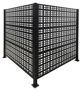Copertura per bidoni della spazzatura Relaxdays, Square, 2 pannelli da 120 x 120 cm (A x L) ciascuno, schermo modulare, recinzione per bidoni della spazzatura, nero
