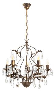 ONLI - Lampadario a sospensione con catena TERESA 5xE14/6W/230V bronzo