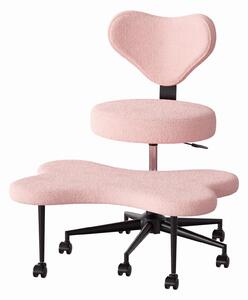 Sedia da ufficio ergonomica, sedia da meditazione ergonomica con ruote e supporto lombare, sedia ADHD, sedia da scrivania, sedia da computer, poltrona da ufficio, rosa