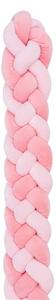 Paracolpi Intrecciato 180cm 4 trecce (15cm) Rosa Kikkaboo