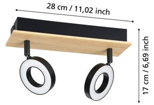 Eglo 901203 - Faretto LED RIELVES 2xLED/4,2W/230V nero/marrone