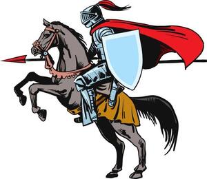 Illustrazione Knight riding horse - Vector, zaricm