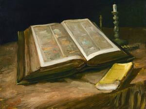 Riproduzione Still Life with Bible 1885, Vincent van Gogh