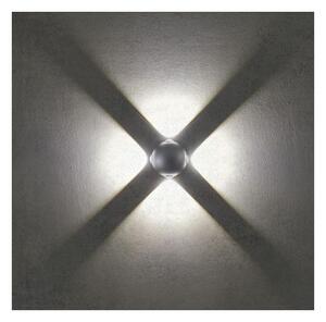 MILESTONE APPLIQUE A SFERA BIANCA O ANTRACITE IP 54 LED 6W LUCE 3000K 4 FASCI DI LUCE MODERNA