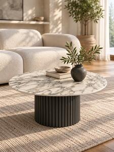 Tavolino da caffè con piano in pietra Stone antracite Arabesque