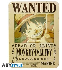 Cartello in metallo One Piece - Luffy Wanted New World