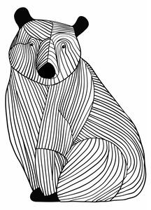 Illustrazione Lines art Bear, Justyna Jaszke, (30 x 40 cm)