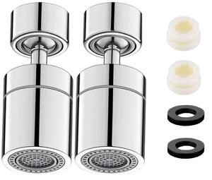 Aeratore per rubinetto da cucina, 2 pezzi, girevole a 360° con doppia funzione