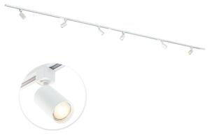 Qub Focus III - Sistema a binario LED - bianco - 1 circuito - 400 cm - 6x spot GU10 - forma a I