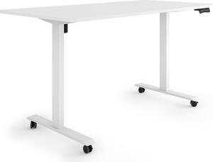 ESMART Germany ETX-121WW 160x80cm Bianco Scrivania ergonomica sit-stand su rotelle Regolabile elettricamente in altezza in modo continuo 78,5-128,5cm 3 x memoria Promemoria attività Soft-Start/Stop