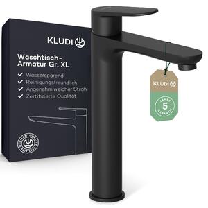 Rubinetto per lavabo da bagno, modello X1, colore nero