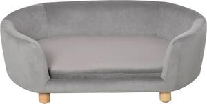 Divano per animali D04-167GY, velluto, letto per cani, gambe in betulla, grigio, 86 x 55 x 33 cm - B