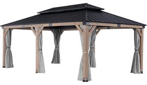 Gazebo da giardino in legno Orlando Premium 3,6 x 6 m CoverTech grigio