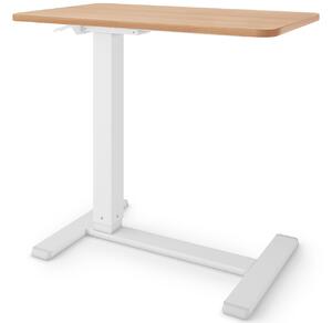 ESMART EACM-121WM 71 x 40 cm Acero - Tavolino mobile regolabile in altezza in modo continuo tramite sistema pneumatico da 64 a 99 cm su rotelle per divano, letto, ufficio domestico