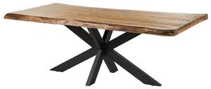 MASSIVMOEBEL24 | FREEFORM 5 Tavolo da pranzo in legno di mango - verniciato natur / gambe incrociate antracite matt 180x90