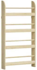 HOMCOM Libreria da Parete con 4 Ripiani per Casa e Ufficio, in Legno, 59x12x113 cm, Color Naturale | Aosom Italy