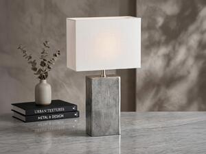 Lampada da tavolo, Amiens | 1x E27 max. 40,0 W (lampadina non inclusa) | color nichel anticato | paralume in tessuto | interno in lino bianco