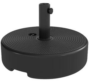 Outsunny Base per Ombrellone, Base Esterna Riempibile fino a 19kg con Sabbia o 15kg con Acqua, Ø45x30,5 cm, Nero | Aosom Italy